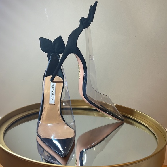 Aquazzura Tie Bow Plexi 105 pumps - Picture 11 of 17